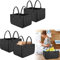 LZQ 4 Stück Groß Filztaschen Filztaschen Kaminholzkorb Filztasche Shopper Faltbar Filz kann als kaminholztasche, Einkaufstaschen, Büchertaschen (Dunkelgrau)