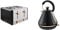 Tower T20051RG Cavaletto 4-Slice Toaster with Defrost/Reheat, Black and Rose Gold & T10044RG Cavaletto Pyramid Kettle with Fast Boil, Detachable Filter, 1.7 Litre, 3000 W, Black and Rose Gold