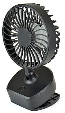 STAYCOOL Mini 4 Quiet Portable and Personal USB Rechargeable Clip or Desk Fan - 3 speeds, 360 adjustable, perfect for travel, prams or the menopause - black - F1905BK