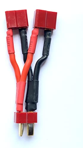1x Premium Y-Kabel Adapter Verteiler Splitter T-Dean 2 Buchsen auf 1 Stecker für Lipo Akku 14AWG Ladekabel