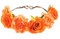 Haar Kranz Blumenkranz Zubehör Floral Garland Haarreif Stirnband für Hochzeit Zeremonie Party Festival (Orange, One Size)