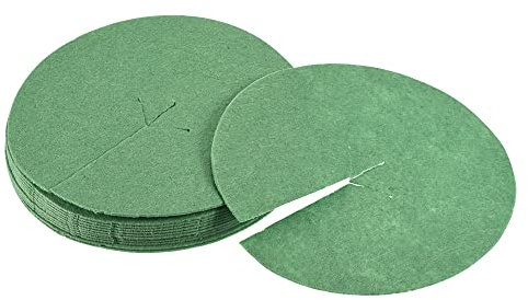 PATIKIL 5.4 OD Mulch Ring, 12 Pack Round Non-Woven Fabric Mat Plant Protection Cover Garden Barrier, Green