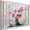 Feeby 1 pièces Impression sur toile 60x40 cm Fenêtre Zen Fleur de Cerisier Tableau Moderne Tableau Photo Chambre à Coucher Fleurs Spa rose