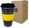 Morgenheld Coffee-to-go Becher Blacky Sun 380ml | Porzellan Kaffeebecher mit Silikondeckel, BPA-frei, nachhaltiger Trinkbecher mit Deckel, plastikfrei verpackt | Perfekt für Kaffee, Tee & unterwegs
