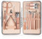 HAZELS Nagelschneider Pediküre Scheren Set Edelstahl Adler Haken Tragbare Maniküre Nagelknipser Werkzeug Set Make-up (Farbe: 16 Stück-Rosa)