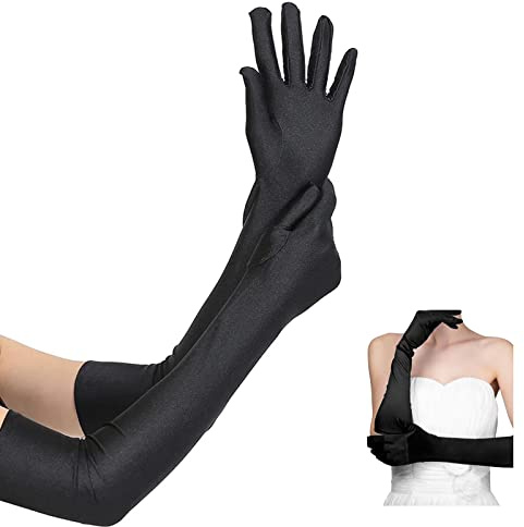 AWAVM Women's Black Prom Elbow Gloves