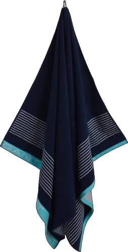 GANT Herren Tonal Stripe Strandtuch, Blau, Einheitsgröße