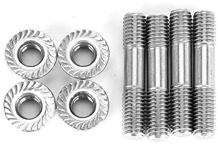 ANKROYU Goujons D'échappement, 4pcs M8x1.25 Stud, Écrous De Goujon De Système D'échappement De Voiture M8x1.25 42mm/1.65in T25 T28
