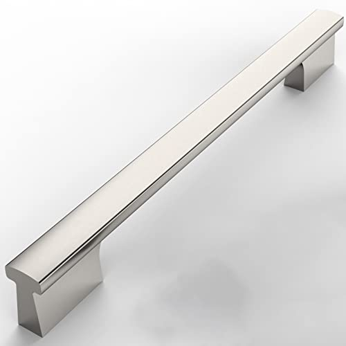 Amerdeco 10 Piezas Tiradores de Cocina 192mm Plata para Armarios y Cajones - Aleación de Zinc - UK0048