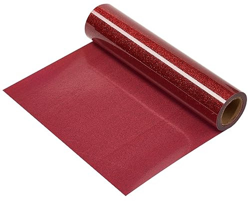 IRON-ON HTV Red Glitter Rolls 10 x 8ft Heat Transfer Iron on Vinyl for DIY Shirts Design