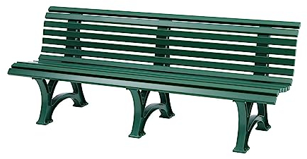 PROREGAL Gartenbank Jamaika | 4-Sitzer | Grün | HxBxT 80x200x64cm | Witterungs- & UV-beständiger Kunststoff | Parkbank Sitzbank Außenbereich Garten Balkon Terrasse