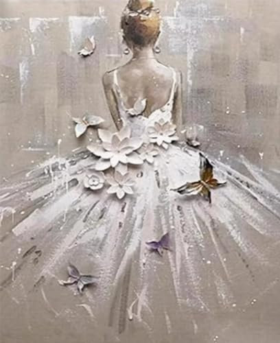 5D Peinture Diamant Danseuse de ballet Diamond Painting Kit Broderie Tableau Perle Diamant Painting, Grand Format Mosaïque Point de Croix Loisirs Créatifs Adultes Décoration Intérieur 30x40cm I-3337