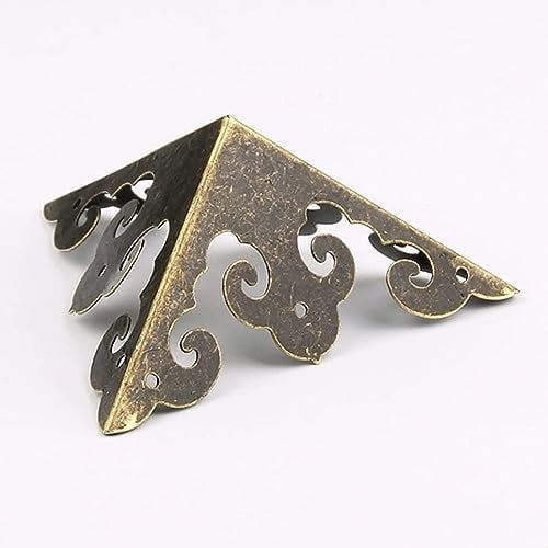Eckenschutz aus Metall, Eckenschutz, Metallwickelwinkel, 24 Stück Antik-Bronze-Ecke, Vintage for dekorative Schmuckschatulle, Schutz aus Bronze, Holzkisten-Möbelschutz