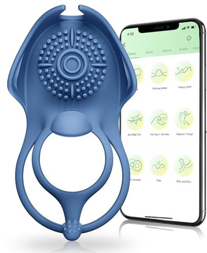 QgLust APP Penisring Vibrator für Paare extrem Penisringe Erotik Sex Spielzeug mit 5 Vibrationsmodi Sex Toys für die Männer Dual Cockring Sexspielzeug für Klitoris Penis Masturbieren