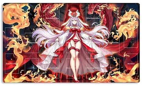 New Mlikemat Playmat Kurikara Divincarnate TCG CCG OCG OCG Tapis de jeu de cartes à collectionner avec zones + sac gratuit (ZD039-640-A)