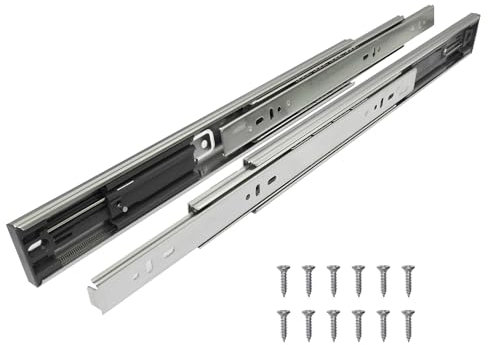 SAYOYO Kugelgelagerte Schubladenschiene 400 mm, Voll Ausziehbare Schubladenauszüge mit Dämpfung (SoftClose), Laufschienen für Schubladen mit 45,5 mm Aussparung,Tragfähigkeit 45 kg