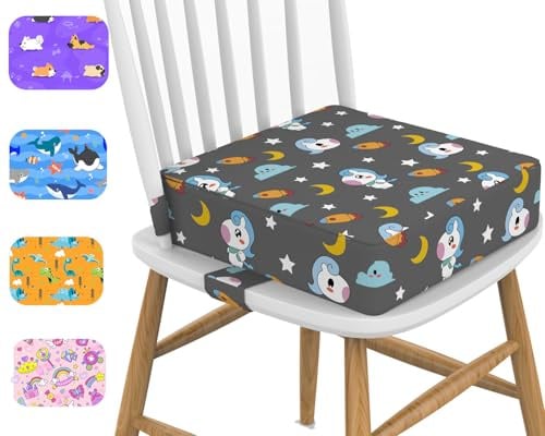 SitzerhöHung Stuhl Kind, 10cm Boostersitze für Esstisch Pad. Kleinkinder Esszimmerstuhl ErhöHen Pad, Waschbar, Verstellbar, Zerlegbar, nichtrutschen, Tragbar Sitzkissen