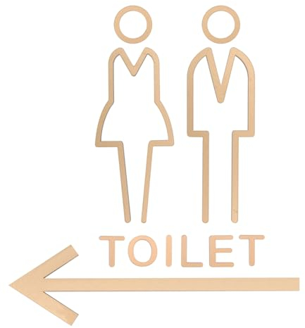 VOSSOT WC Schild Selbstklebend 4er Set,Gäste WC Schild Selbstklebend,Toiletten Aufkleber,Türschild WC,Toiletten Schild,Idealer Toilet Sticker,WC Deko für Innen und Außenbereiche (Gold)