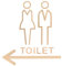 VOSSOT Letreros Autoadhesivos para WC de Invitados, Juego de 4, Carteles para Puertas, Adhesivos Ideales para Decoración de Interiores y Exteriores (Gold)