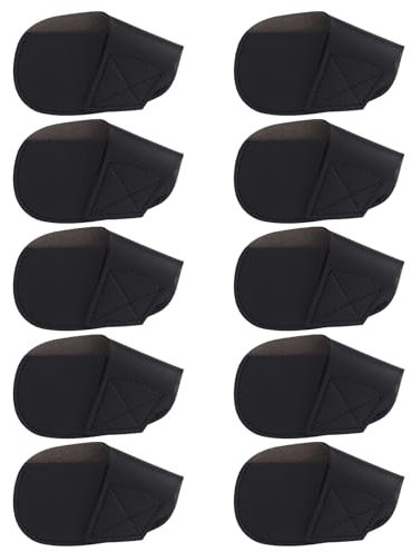 Andux 10Pack PU Golf Irons Club Head Covers Pouch Holder MT/PU03 Black