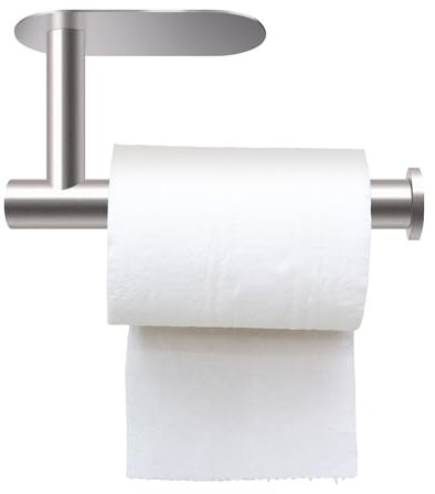Porta Scottex da Parete, Porta Rotolo da Cucina, Senza Trapano Porta Scottex Cucina, Portarotolo Cucina Acciaio Inossidabile, per Cucina e Bagno, Argento