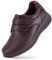 FitVille Scarpe Diabetici Donna Pelle Pianta Larga Scarpe Ortopediche Strappo Scarpe Comode da Passeggio pour Piedi Sensibili Piedi Gonfi Vino Rosso 42.5 EU Larga