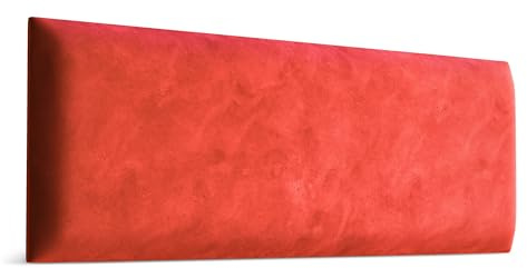Muralo Wandkissen Gepolstert, Magic Velvet, Wandpolster - 90x30 cm, Rot | Wandpaneel, ideal als Bettkopfteil oder Lendenkissen - für Schlafzimmer und Wohnzimmer, einfache Anbringung mit Montagekleber