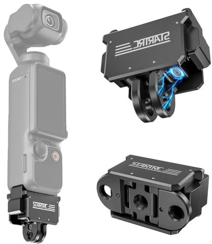GAEKOL Pocket 3 Adapter, Schnellspanner Magnetische Halterung für DJI Osmo Pocket 3, Snap-On 2-Zacken-Halterung und 1/4 Gewindehalterung für DJI Osmo Pocket 3 Zubehör