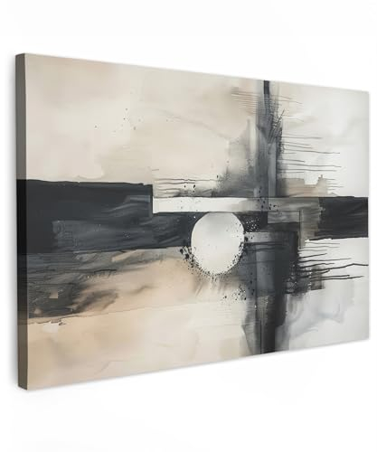 MuchoWow© Wandbilder Groß 120x80 cm XXL Schlafzimmer Home Deko Wohnung Bild Wohnzimmer Fotoleinwand Wand Bilder Leinwand Wall Decor Modern - Kunst - Grau - Industrial - Weiß