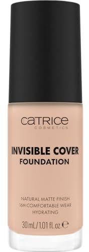 Catrice Invisible Cover Foundation, Nr. 012C, Nude, feuchtigkeitsspendend, langanhaltend, natürlich, für trockene Haut, vegan, ölfrei, ohne Parabene, ohne Mikroplastikpartikel, 1er Pack (30ml)