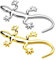 2 Stück Auto Aufkleber Chrom Gecko Metall Emblem Golden Silber Metall