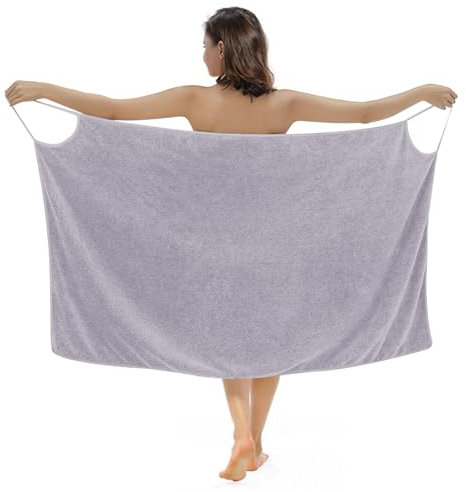 Obelunrp Tragbares Spa-Handtuch - Badetuch 79,53 x 130 cm Schnelltrocknendes weiches Strandtuch Kleid für Damen und Frauen in Hellviolett