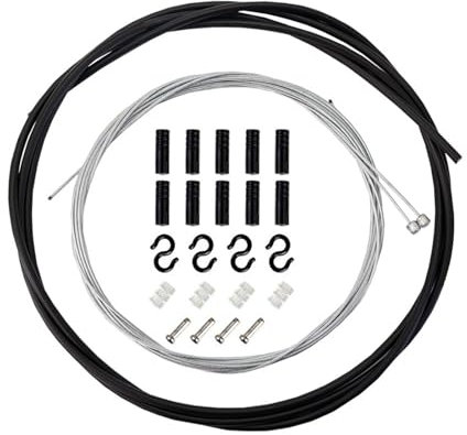 Zueyen Universal Bike Inner Brake Cable Housing Kit, PVC & Stainless Steel, Easy Install, Black, 10pcs