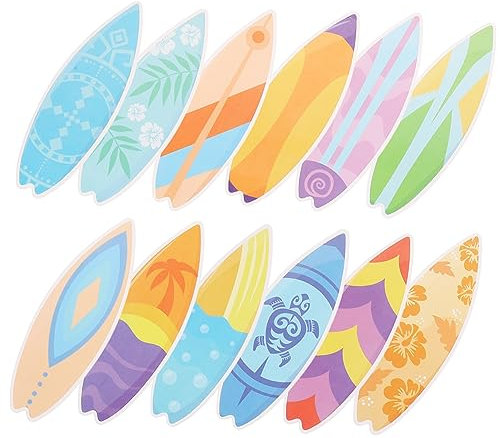 KONTONTY Surfbrett-Aufkleber Satz Hawaii-Sommer-Dekoration Wand-Surfbrett-Sticker PVC-Scrapbook-Aufkleber Party-pinnwand-deko Selbstklebend Lichtbeständig