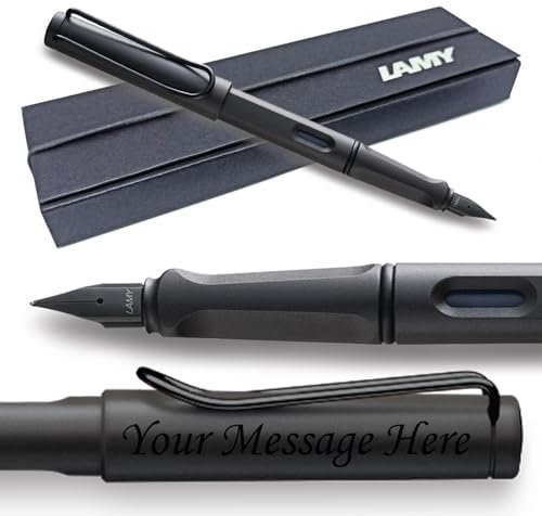 Fountain Pen Lamy Safari - Personalised with Engraving (Fine Nib, Matte Umbra)