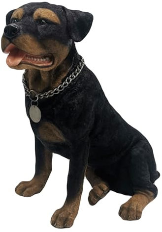 DSeenLeap Garden Animal Sculpture, Strong Rottweiler Figurine, Dog Model Memorial Collectible, Photography, Educational Props, Handmade Crafts
