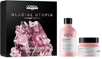 L'Oréal Professionnel, Geschenk-Set, Shampoo + Maske, für gefärbtes Haar, weich, glänzend und hydratisiert, angereichert mit Niacinamid, Vitamin Color, 300 ml + 250 ml