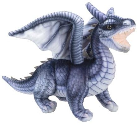 VFM - Dragon Grey Soft Toy Realistic Looking Dragon Plush Cuddly Fantasy Stuffed Toy Plush Toy Cute Stuffed Plushie, Gifts for Birthday, Valentine's Day Christmas - 30cm Grey