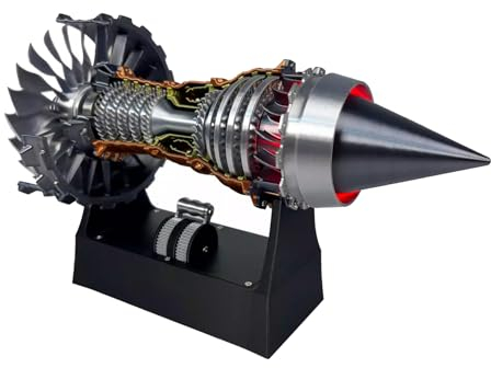 Trent 900 Turbofan Flugzeugmotor-Modell (28cm, Fertige Version): Einstellbare Geschwindigkeit + Lichteffekte – Mechanische Bildung & Geschenk für Erwachsene