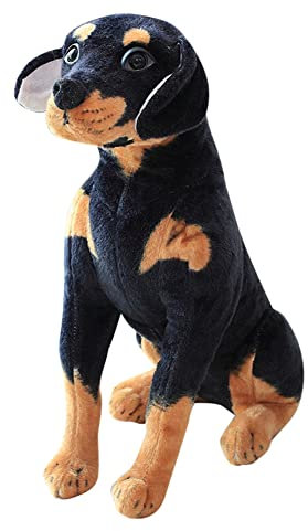 30cm Flauschige Wolfshund Kuscheltier Plüschhund Lebensecht Braun Schwarz Wolfshund Rottweiler Dalmatiner Tier Plüsch Puppe Plüschtier Stofftier Spielzeug Hund Plüsch Kissen für Kinder Jungen Mädchen