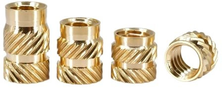 Messing Mutter 1/4 2-56 4-40 6-32 8-32 10-32 Heat Brass Kupfer-Einsatzmutter Zollgröße Nutsert Gewindemuttern Einsätze Insertnut Embedded(10-32(OD7.1mm) 30Pcs,Length 1 I 4 inch)
