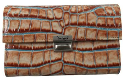 déqua G8 Leder Unikat Geldbörse Kroko Hellbraun