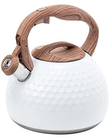 SHOWERORO Hervidor De Agua Silbante Eléctrico Tetera De Acero Inoxidable Tetera Casera