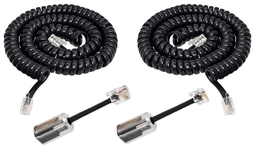 Zguziji 2PACK 3m Telephone Handset Cord +2Pack Anti-Tangle Telephone Cord Untangler 360 Degree Rotating