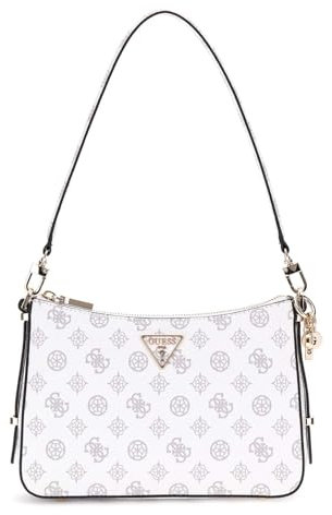 GUESS Eco Erica Top Zip Shoulder Bag White Logo