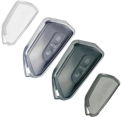 Coque Clé, Étui Clés Adapté, Coque Smart Key pour Golf 8 MK8 GTE GTI ID.3 ID.4 Seat Leon MK4 Tarraco Ateca, 2 Pcs Couvre Clef Cache Cle Voiture Telécommande