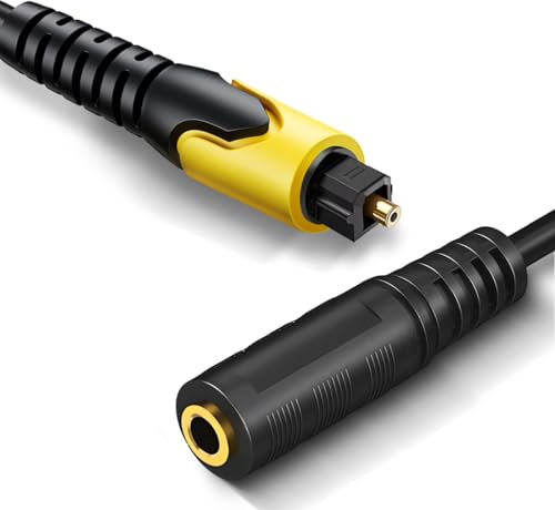 192KHz DAC Optical to 3.5mm Converter, Optical Audio to AUX Adapter, One Way Signal from TOSLINK to Female 3.5mm Cable Only for TV Audio Transfer to AUX, TV Audio Format Must Be Set to PCM or Stereo