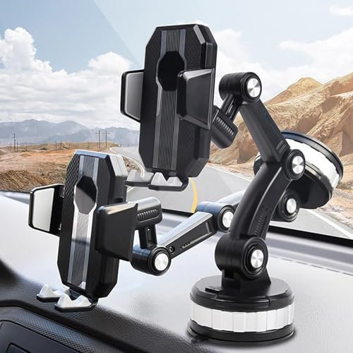 YUANQI Car Phone Holder for Cars Dashboard Windscreen Desk, Automobile Cradle 360° Rotatable Stand One Button Release Automobile Cradle for iPhone 11 Pro Max 1TB