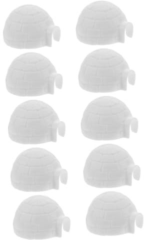 Garneck 10stücke Iglu-Statue Aus Kunststoff Realistische Dekoration Für Zuhause Von Iglu-Ornamente Als Sammlerstück Für Kinderzimmer Und Schreibtisch