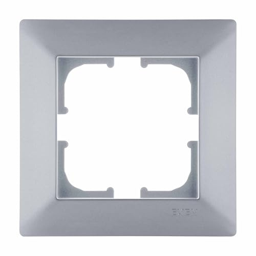 EXEN - Serie ODAK Rahmen 1-fach für Lichtschalter und Steckdose - Panel für Wandlichtschalter und Steckdosen - Silber - 83mm - O101/10E